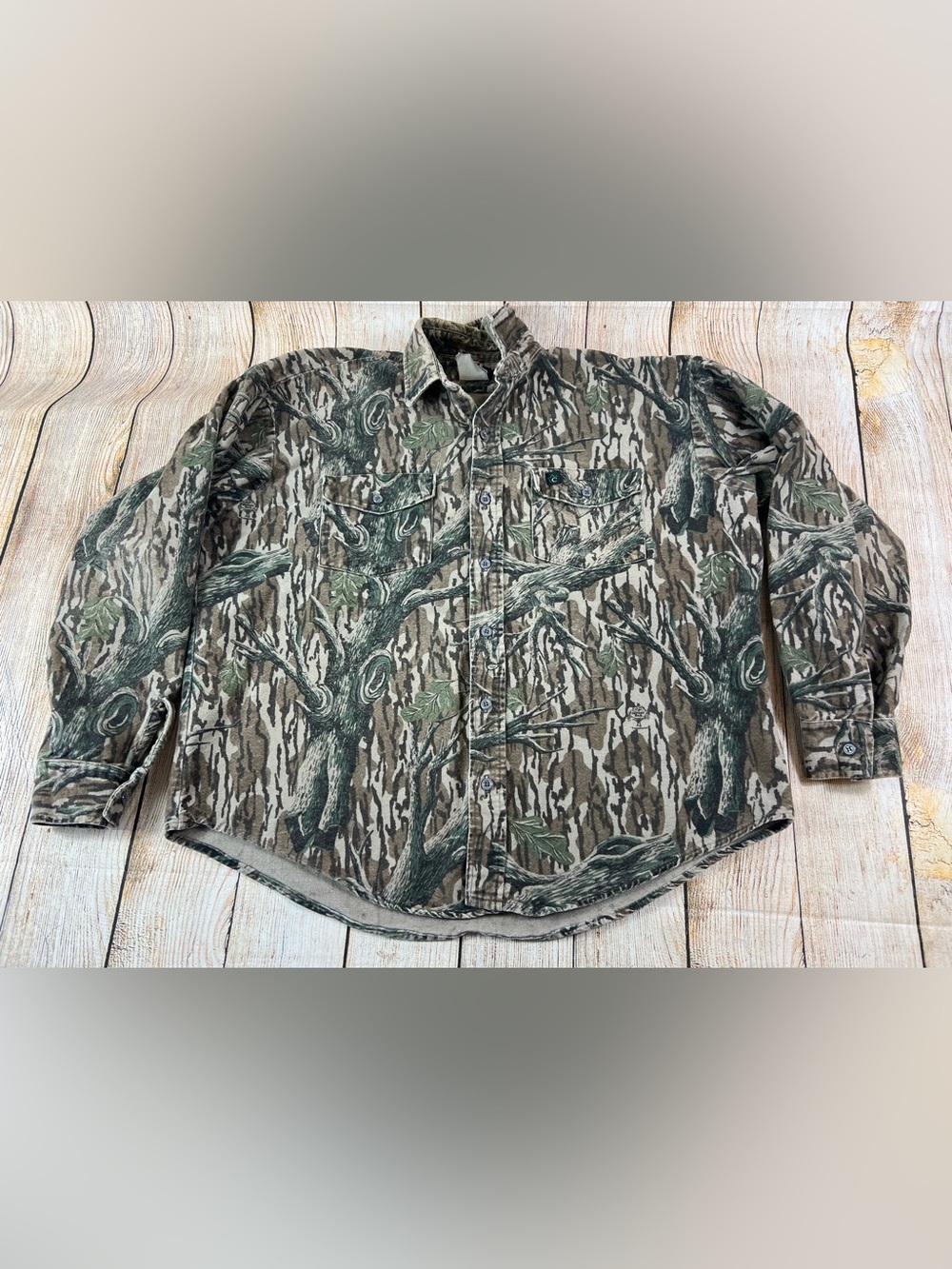 Vintage Codet Mossy Oak Original Treestand Camo Button Down Shirt XL